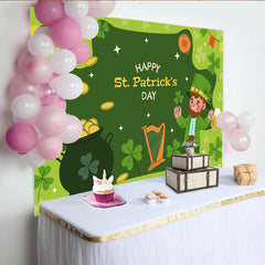 Lofaris St Patricks Day Hintergrund Glückskobold Goldtopf Kleeblätter Party Dekoration