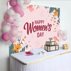 Lofaris Internationaler Frauentag Handgezeichnete Blumen Hintergrund Rosa