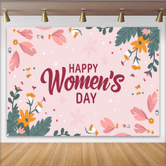 Lofaris Internationaler Frauentag Handgezeichnete Blumen Hintergrund Rosa
