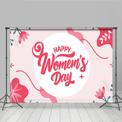 Lofaris Moderner Frauentag Roter Blumenkreis Hintergrund Internationaler Tag