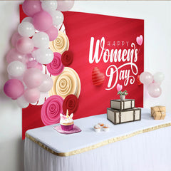 Lofaris Alles Gute zum Frauentag Papierschnitt Rosen Hintergrund Elegant Rot