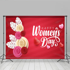 Lofaris Alles Gute zum Frauentag Papierschnitt Rosen Hintergrund Elegant Rot