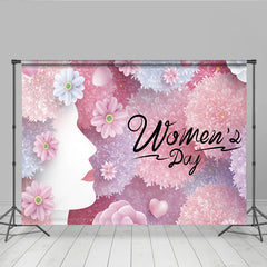 Lofaris Internationaler Frauentag Hintergrund Rosa Blumen Frauenprofil Silhouette