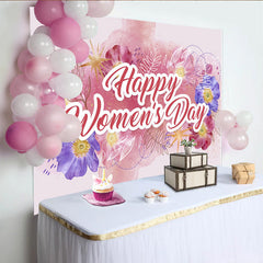 Lofaris Aquarell Blumen Frauentag Hintergrund Rosa Lila Blumen Goldene Sterne