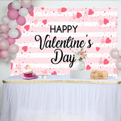 Lofaris Alles Gute zum Valentinstag Hintergrund Pinke Streifen Schwebende Herzen