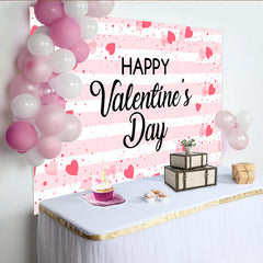 Lofaris Alles Gute zum Valentinstag Hintergrund Pinke Streifen Schwebende Herzen