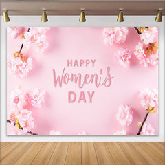 Lofaris Kirschblüten Frauentag Hintergrund Zartrosa Blumenzweige Banner