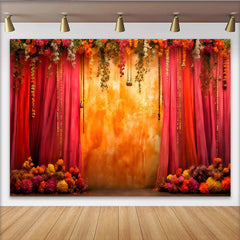 Lofaris Sonnenuntergang Blumen Bühne Hintergrund Orange Wand Gartenranken