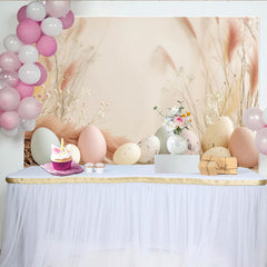 Lofaris Boho Ostern Eier Hintergrund Creme Pampasgras Getrocknete Blumen
