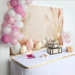 Lofaris Boho Ostern Eier Hintergrund Creme Pampasgras Getrocknete Blumen
