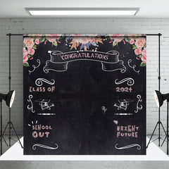 Rosa Blumen Tafel 2024 Abschluss Hintergrund