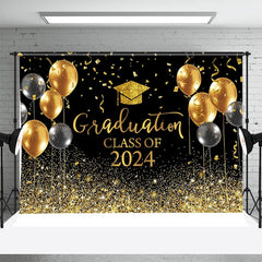 Golden Funkeln Ballon Bänder Abschluss Hintergrund