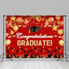 Rot Gold Bachelor Deckel Ballon Glückwunsch Grad Hintergrund