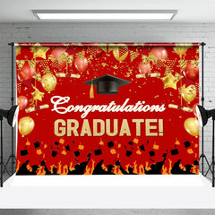 Rot Gold Bachelor Deckel Ballon Glückwunsch Grad Hintergrund