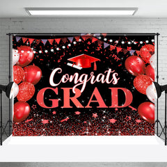 Schwarz Rot Funkeln Luftballons Glückwunsch Grad Hintergrund