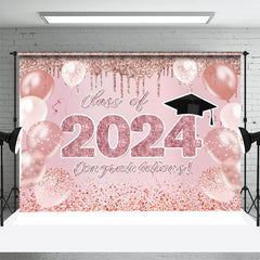 Funkeln Rose Rosa Ballon Klasse 2024 Grad Hintergrund