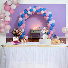 Lofaris Lila Wand Geburtstag Cake Smash Hintergrund Pink Blau Ballon Kerzenlicht