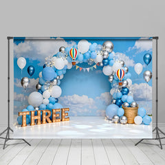 Lofaris Blauer Himmel Heißluftballon Geburtstag Cake Smash Hintergrund DREI Wolken