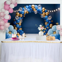 Lofaris Dunkelblau Gold Ballongirlande Geburtstag Cake Smash Hintergrund Sterne Junge
