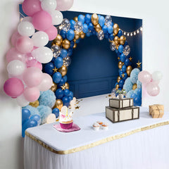 Lofaris Dunkelblau Gold Ballongirlande Geburtstag Cake Smash Hintergrund Sterne Junge