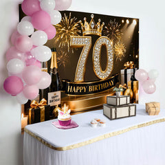 Lofaris Gold Krone 70. Geburtstag Hintergrund Champagner Geschenke Diamant Schwarz