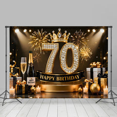 Lofaris Gold Krone 70. Geburtstag Hintergrund Champagner Geschenke Diamant Schwarz