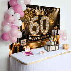Lofaris Gold Krone 60. Geburtstag Hintergrund Champagner Geschenke Diamant Schwarz