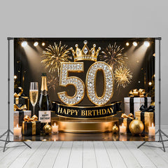 Lofaris Gold Krone 50. Geburtstag Hintergrund Champagner Geschenke Diamant Schwarz