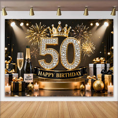 Lofaris Gold Krone 50. Geburtstag Hintergrund Champagner Geschenke Diamant Schwarz