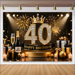 Lofaris Gold Krone 40. Geburtstag Hintergrund Champagner Geschenke Diamant Schwarz