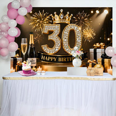 Lofaris Gold Krone 30. Geburtstag Hintergrund Champagner Geschenke Diamant Schwarz