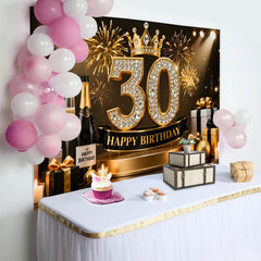Lofaris Gold Krone 30. Geburtstag Hintergrund Champagner Geschenke Diamant Schwarz