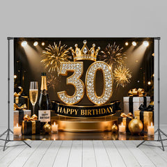 Lofaris Gold Krone 30. Geburtstag Hintergrund Champagner Geschenke Diamant Schwarz