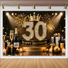 Lofaris Gold Krone 30. Geburtstag Hintergrund Champagner Geschenke Diamant Schwarz