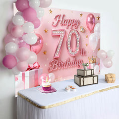 Lofaris Pink Ballons 70. Geburtstag Hintergrund Gold Sterne Krone Geschenke Diamant