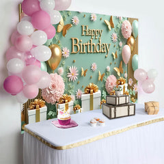 Lofaris Schwarz Gold Ballongirlande Geburtstag Hintergrund Weiß Metallic Blatt Gala
