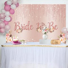 Lofaris Roségold Bride to Be Hintergrund Pink Blumen Glitzer Diamantring Brautparty