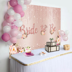 Lofaris Roségold Bride to Be Hintergrund Pink Blumen Glitzer Diamantring Brautparty