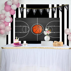 Lofaris Basketballplatz Geburtstag Hintergrund Schwarz Weiß Streifen Sport Jungen