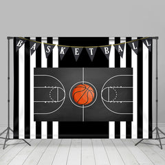 Lofaris Basketballplatz Geburtstag Hintergrund Schwarz Weiß Streifen Sport Jungen