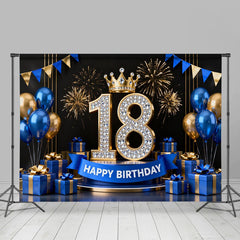 Lofaris Royalblau Gold 18. Geburtstag Hintergrund Diamant Zahlen Feuerwerk Männer