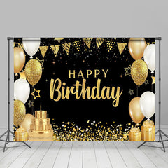 Lofaris Elegant Gold Happy Birthday Hintergrund 3-Stöckiger Kuchen Geschenkboxen Gala