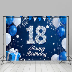 Lofaris Royalblau Silber 18. Geburtstag Hintergrund Diamant Zahlen Feuerwerk Jubiläum