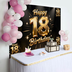 Lofaris Funkelnd Gold 18. Happy Birthday Hintergrund Spotlight Sterne Jubiläum Luxus