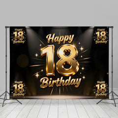 Lofaris Funkelnd Gold 18. Happy Birthday Hintergrund Spotlight Sterne Jubiläum Luxus