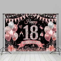 Lofaris Roségold 18. Geburtstag Hintergrund Diamant Zahlen Pink Ballon Meilenstein