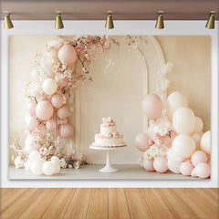 Lofaris Pastell Pink Ballon Blumenbogen Hochzeit Hintergrund Süßer Kuchen Fotografie