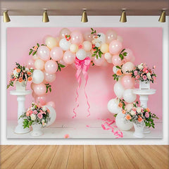 Lofaris Pinker Ballonbogen Blumen Hochzeit Hintergrund Große Schleife Brautparty