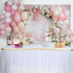 Lofaris Pinker Ballon Schleife Hochzeit Hintergrund Aquarell Blumen Brautparty