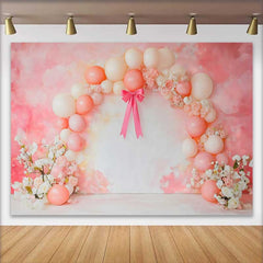 Lofaris Pinker Ballon Schleife Blumen Hochzeit Hintergrund Künstlerisch Abstrakt Party